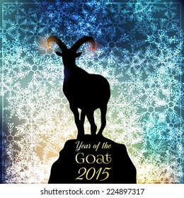 GOAT background.  Chinese astrological sign. New Year 2015. Vector illustration. 