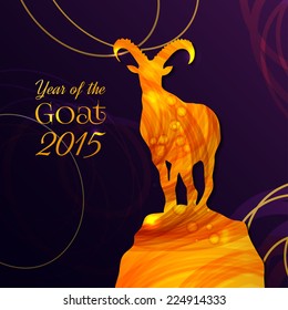 GOAT background.  Chinese astrological sign. New Year 2015. Vector illustration. 