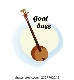 Goat bass. Traditional Slavic, Ukrainian musical instrument. Vector illustration