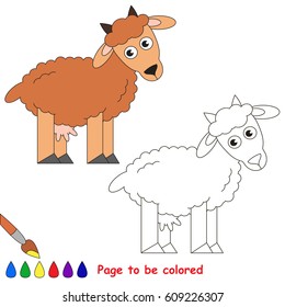 Goat to be colored, the coloring book for preschool kids with easy educational gaming level.