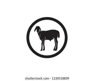 Goat black animal qur'ban symbols logo