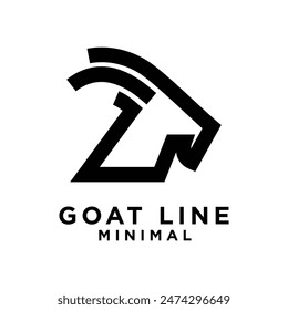 Goat black line icon design illustration template vector