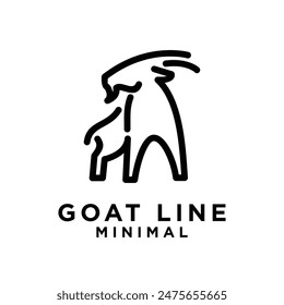 Goat black line icon design illustration template vector