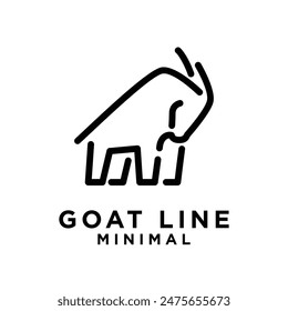 Goat black line icon design illustration template vector