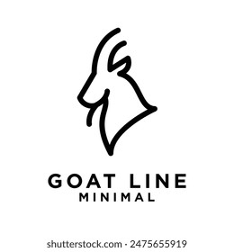 Goat black line icon design illustration template vector