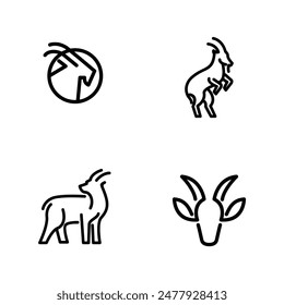 Goat black line icon design illustration template vector