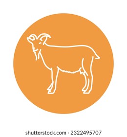 Goat black line icon. Farm animals. Pictogram for web page, mobile app, promo.