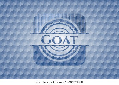 Goat blue polygonal emblem. Vector Illustration. Detailed.