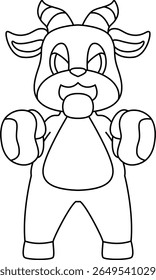 Goat Boxer Boxing gloves Boxing Animal Vector Graphic Art Illustration