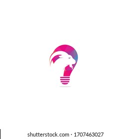 Goat bulb shape concept Logo Template Design. Mountain goat vector logo design. Goat head Logo Template vector icon illustration design	