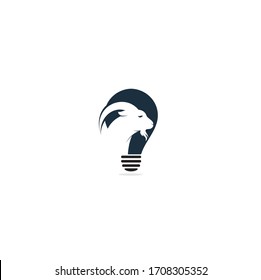Goat bulb shape concept Logo Template Design. Mountain goat vector logo design. Goat head Logo Template vector icon illustration design	