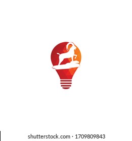 Goat bulb shape concept Logo Template Design. Mountain goat vector logo design. Goat head Logo Template vector icon illustration design	