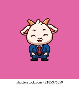 Goat Business Cute Creative Kawaii Cartoon Mascot Logo