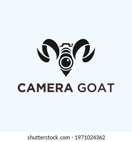 goat camera logo design vector illustration