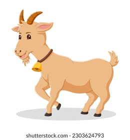 A goat cartoon character. eid al adha mubarak icon. Vector illustration