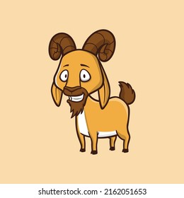 Goat Cartoon Mascot Character Vector Design Template Inspiration Idea