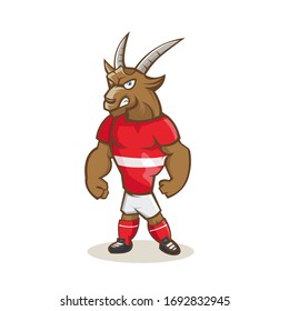 Goat cartoon mascot design with modern illustration concept style for sport team