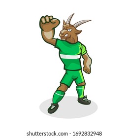 Goat cartoon mascot design with modern illustration concept style for sport team