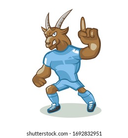 Goat cartoon mascot design with modern illustration concept style for sport team