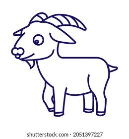 Goat cartoon on white background.