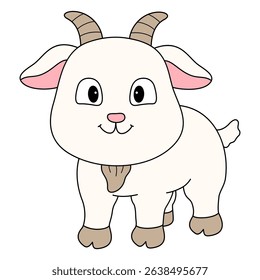 goat cartoon on white background