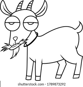 goat cartoon outline illustration for livestock