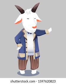 goat cartoon vector for general graphic design work