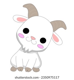 goat cartoon vector for illustration , design , background