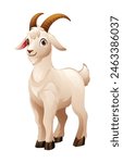 Goat cartoon vector illustration isolated on white background