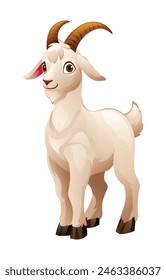 Goat cartoon vector illustration isolated on white background