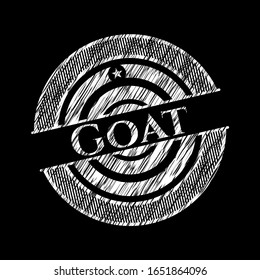 Goat chalkboard emblem on black board. Vector Illustration. Detailed.