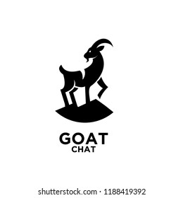 goat chat logo icon design vector