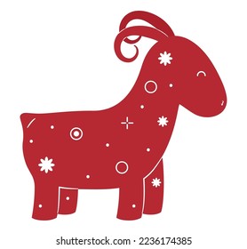 goat chinese zodiac icon isolated