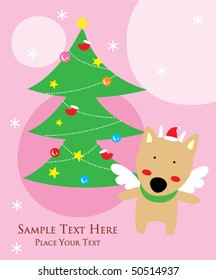 goat christmas greeting card