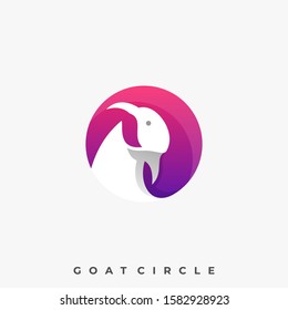 Goat Circle Illustration Vector Template. Suitable for Creative Industry, Multimedia, entertainment, Educations, Shop, and any related business