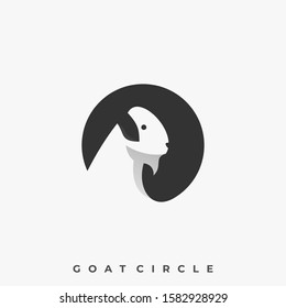 Goat Circle Illustration Vector Template. Suitable for Creative Industry, Multimedia, entertainment, Educations, Shop, and any related business