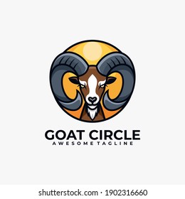 Goat circle logo design template