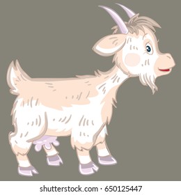 Goat color flat icon for web and mobile design