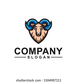 goat color logo design vector 