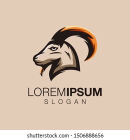 goat color logo design vector 