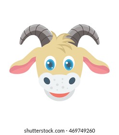 Goat Colored Vector Icon
