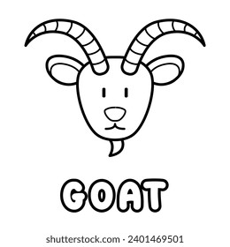 Goat coloring book. Coloring page for kids.