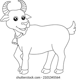 Goat Coloring Page Isolated Kids Stock Vector (Royalty Free) 2101345564 ...