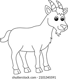 Goat Coloring Page Isolated Kids Stock Vector (Royalty Free) 2101345591 ...