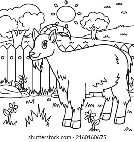 Goat Coloring Page For Kids