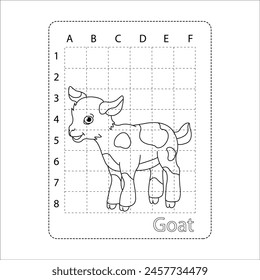 Goat coloring page for kids 