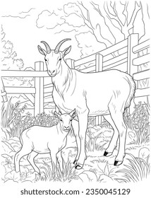 goat coloring pages for adults