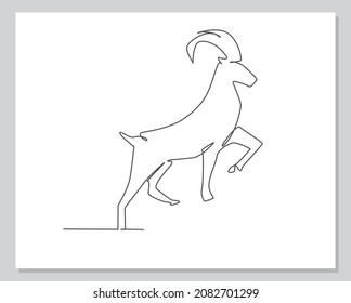 goat continuous one line illustration