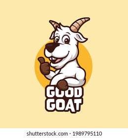 Goat Cute Cartoon Logo Design Creative  Mascot