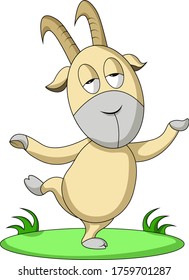 a goat is dancing cheerfully